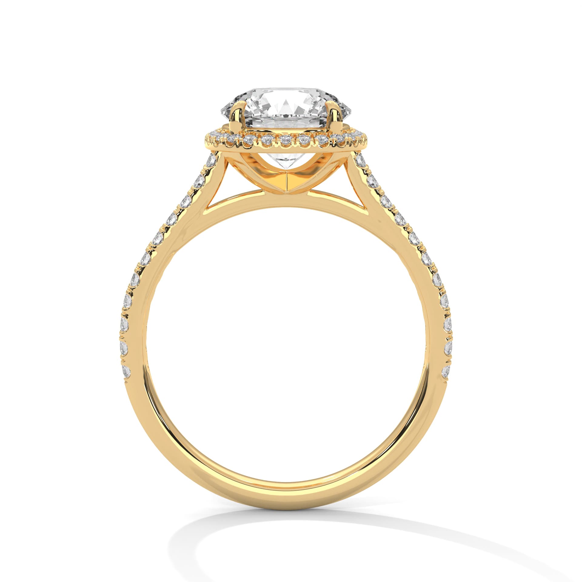 Halo Ring With Round Diamond In White Gold thumbnail 8