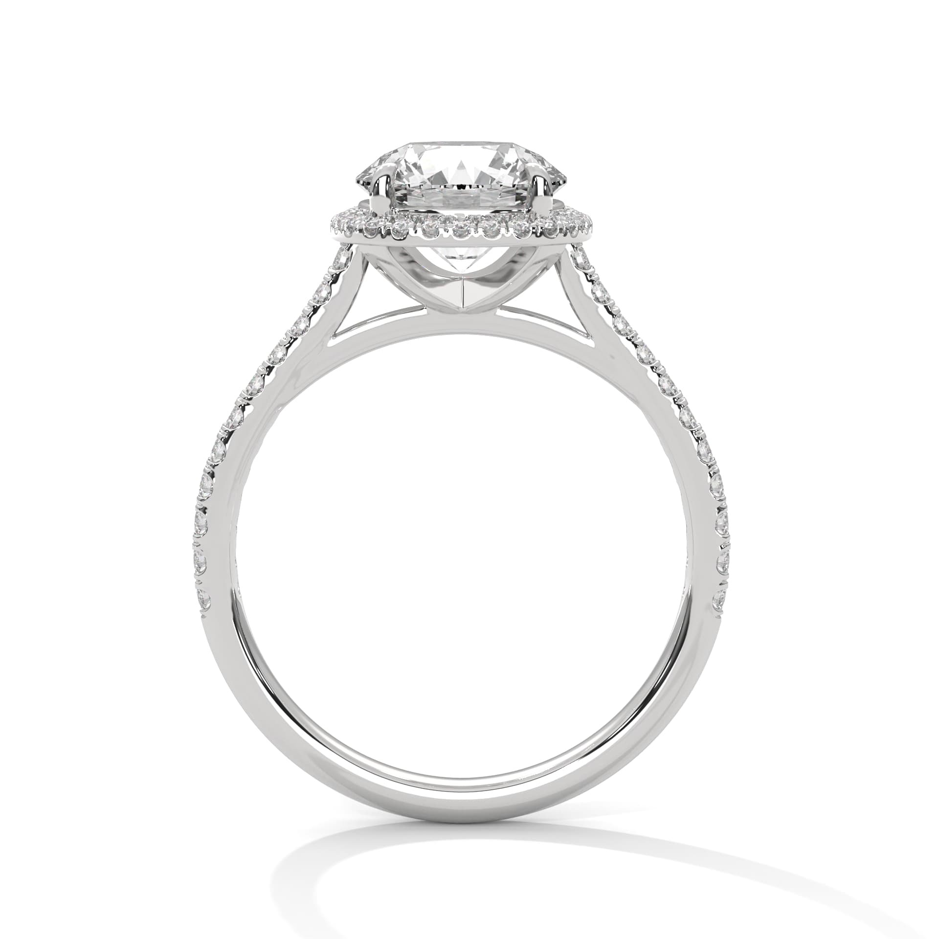 Halo Ring With Round Diamond In White Gold thumbnail 9