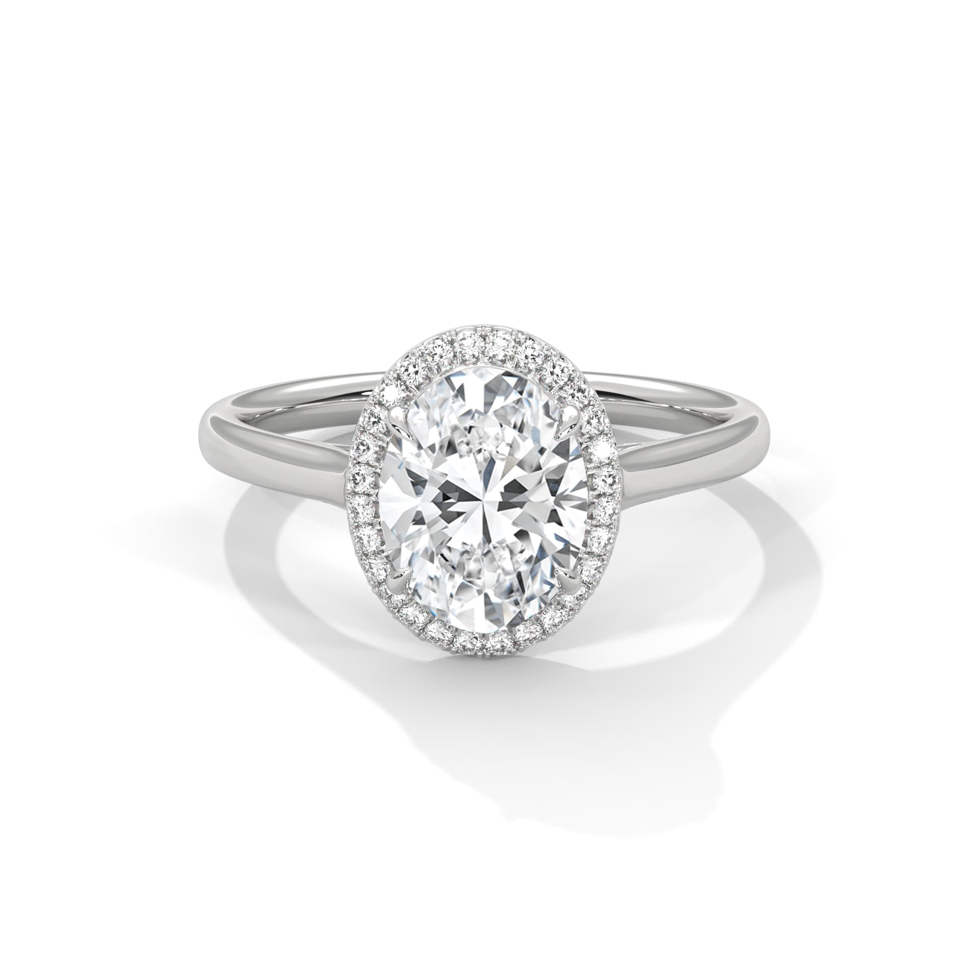 Halo Ring With Round Diamond In White Gold thumbnail 5