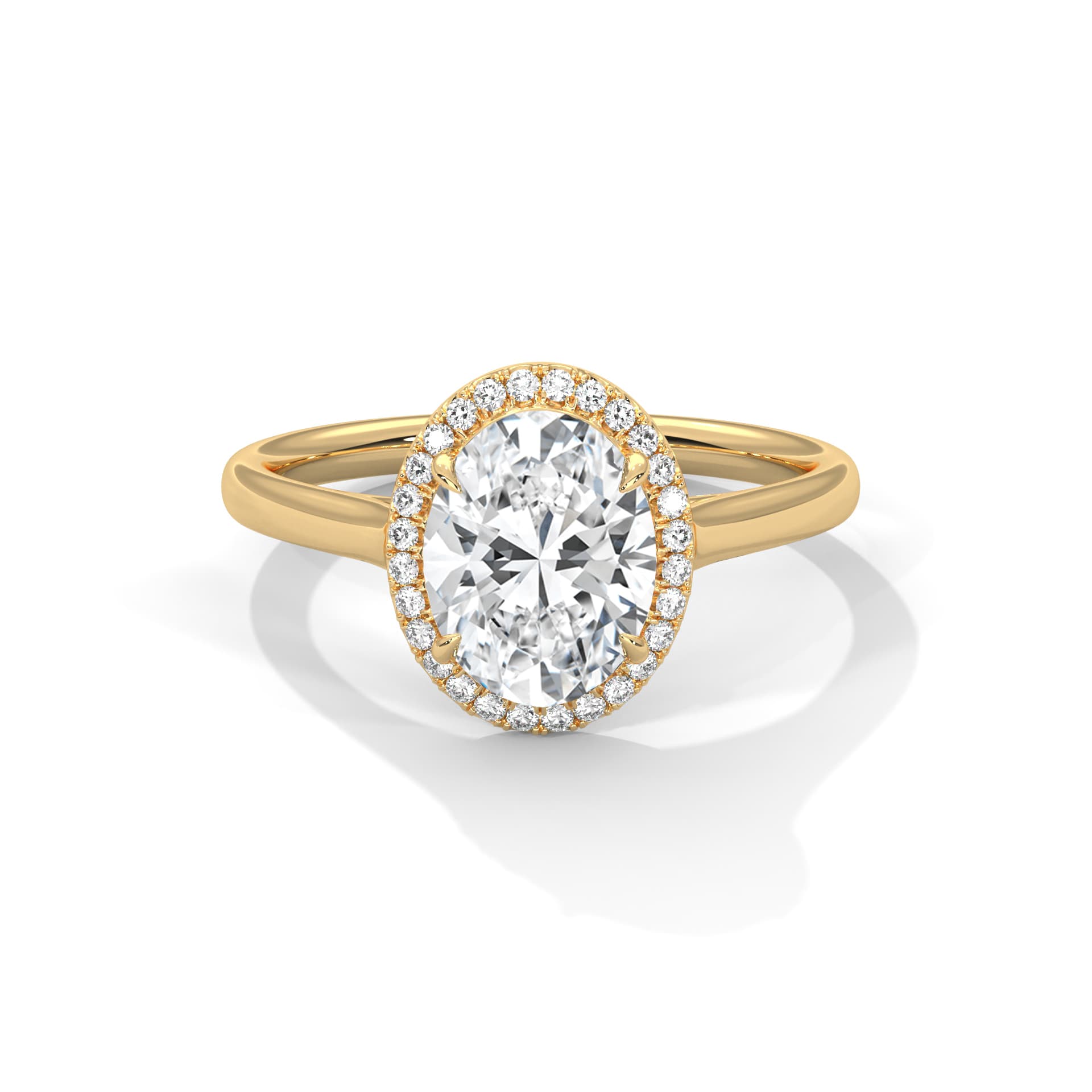 Halo Ring With Round Diamond In White Gold thumbnail 6