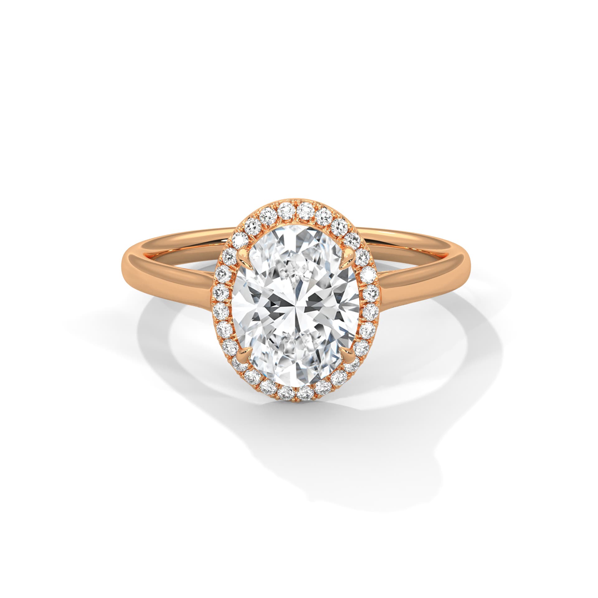 Halo Ring With Round Diamond In White Gold thumbnail 7