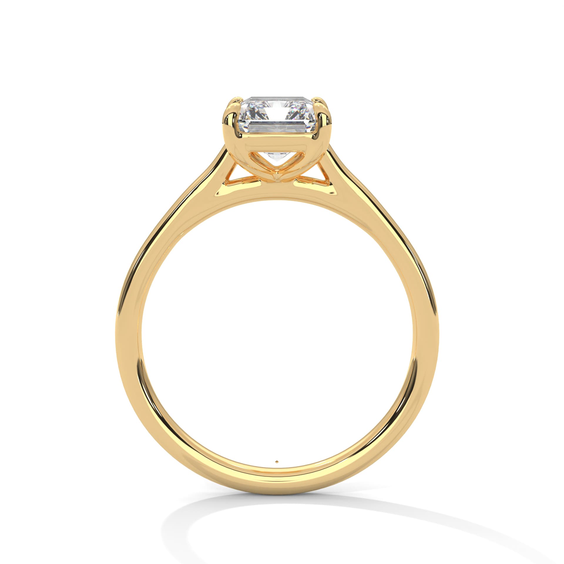 Halo Ring With Emerald Diamond In Yellow Gold thumbnail 14