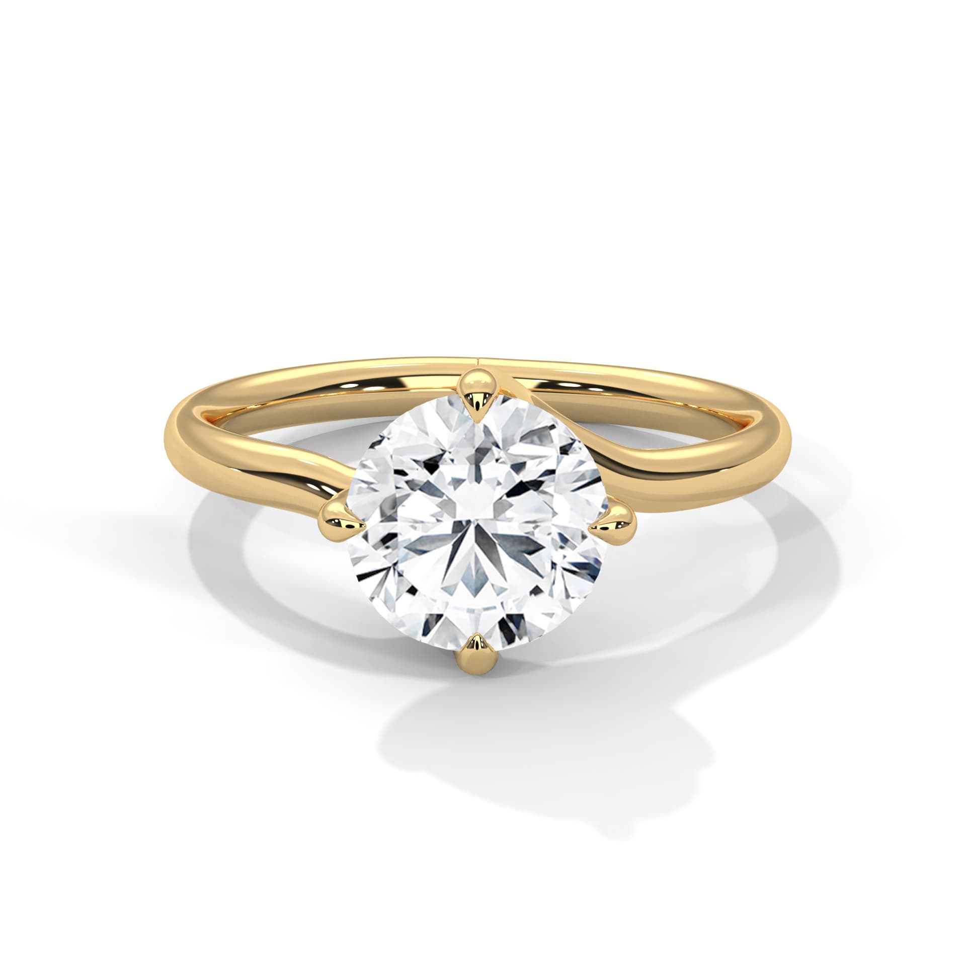 Solitaire Ring With Round Diamond In White Gold thumbnail 5