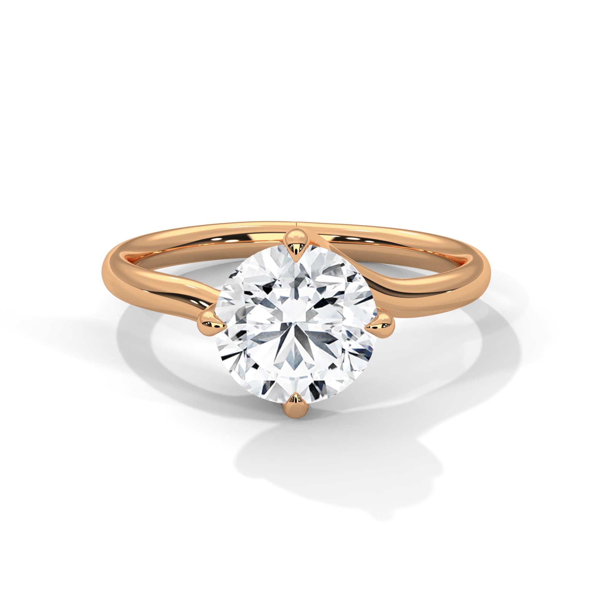 Solitaire Ring With Round Diamond In White Gold thumbnail 6