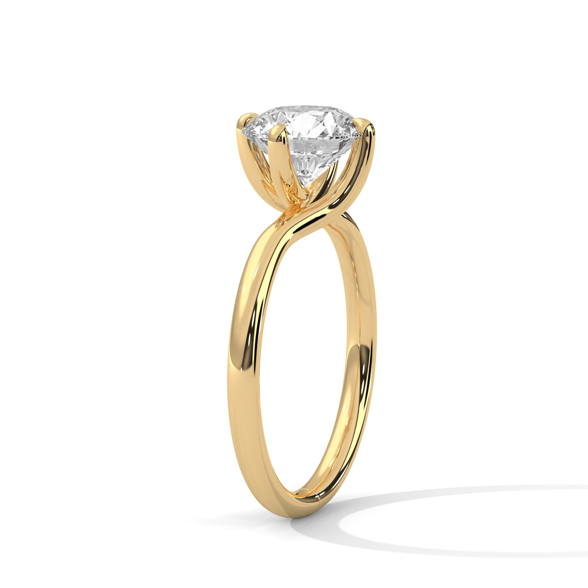 Solitaire Ring With Round Diamond In White Gold thumbnail 8