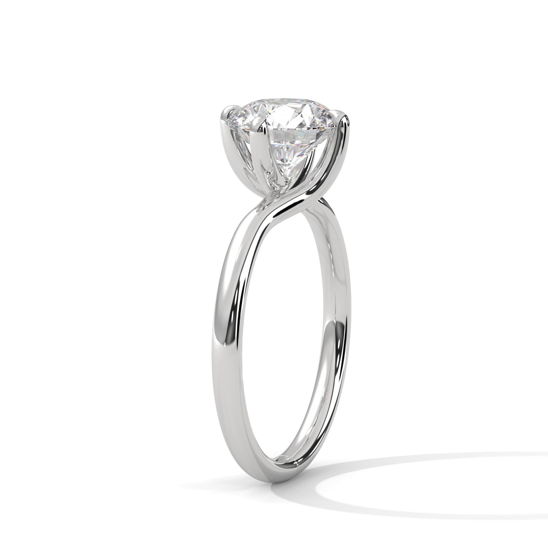 Solitaire Ring With Round Diamond In White Gold thumbnail 10
