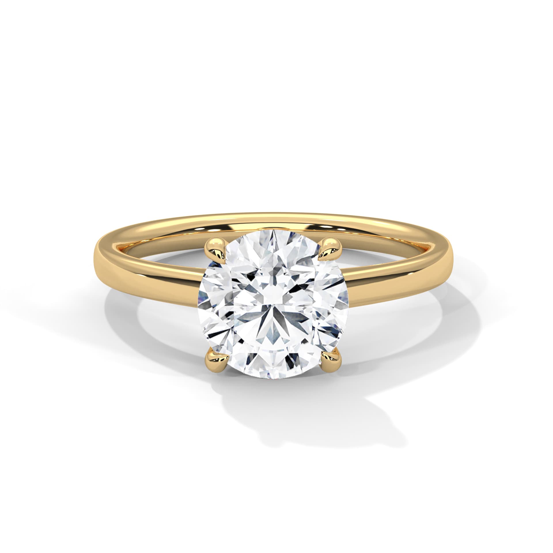 Solitaire Ring With Round Diamond In White Gold thumbnail 5