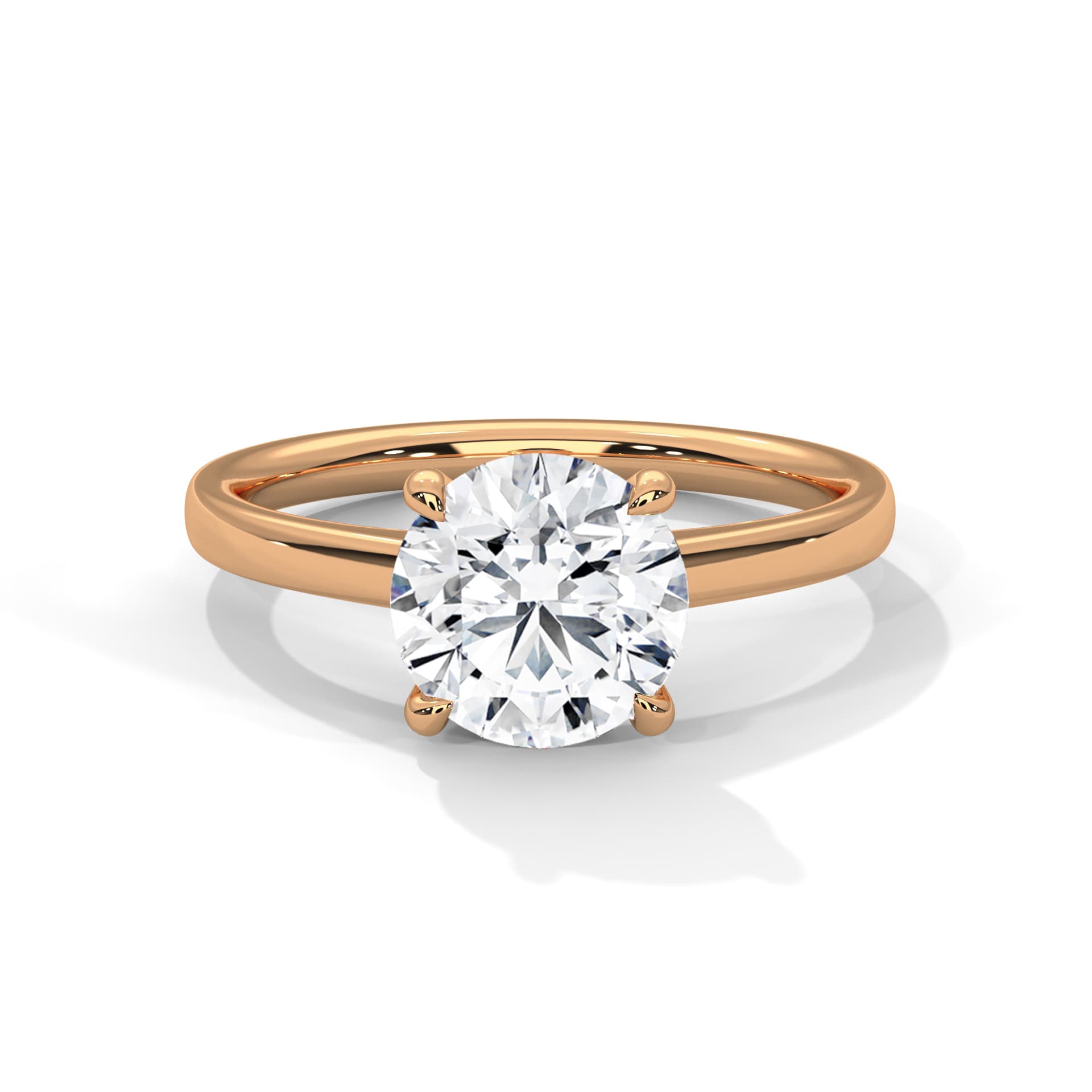 Solitaire Ring With Round Diamond In White Gold thumbnail 6