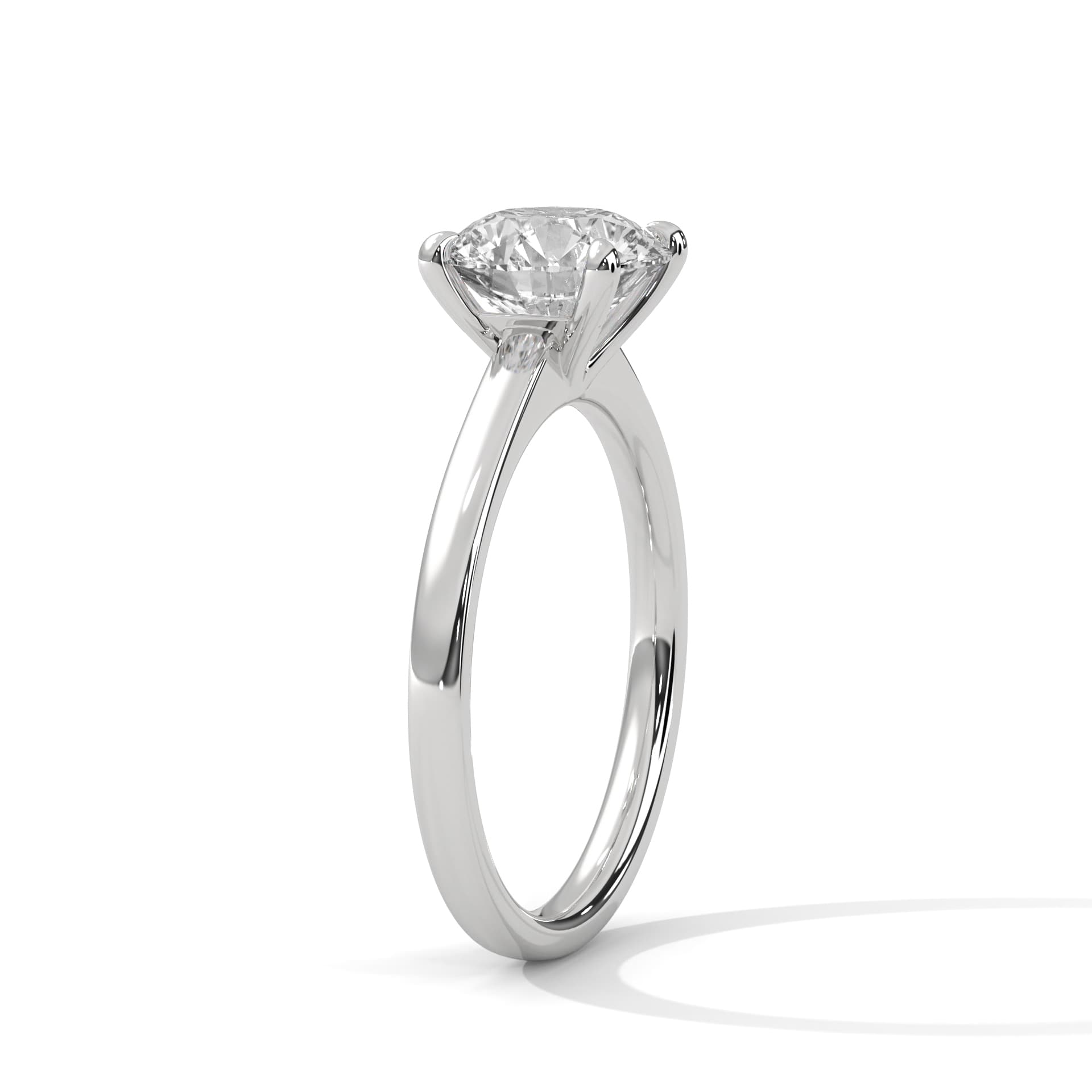 Solitaire Ring With Round Diamond In White Gold thumbnail 12