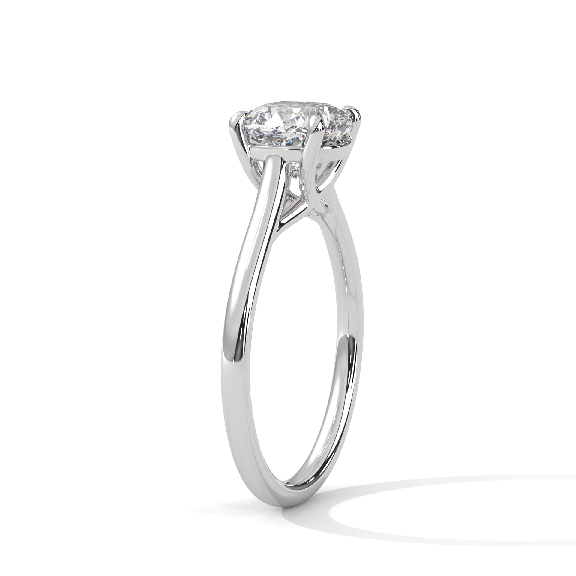 Solitaire Ring With Round Diamond In White Gold thumbnail 5