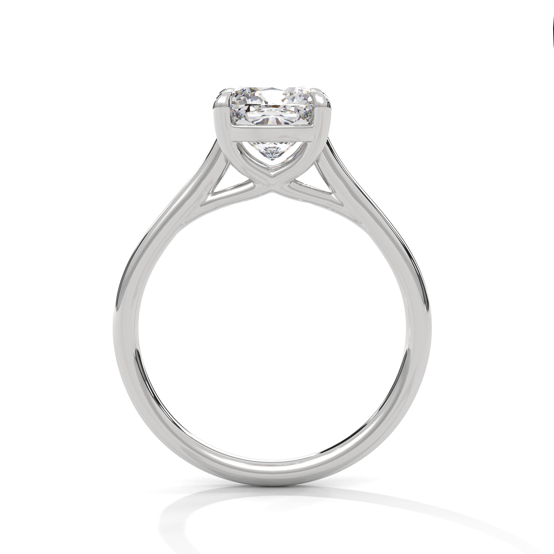 Solitaire Ring With Round Diamond In White Gold thumbnail 6