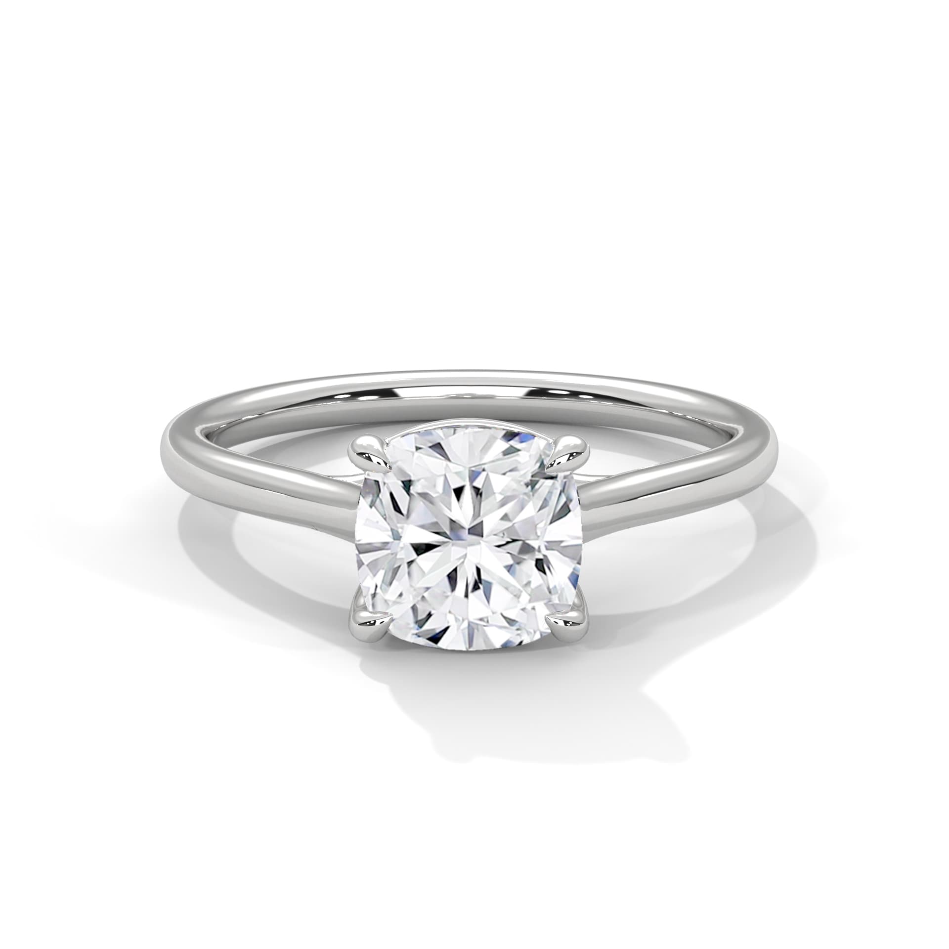 Solitaire Ring With Round Diamond In White Gold thumbnail 9