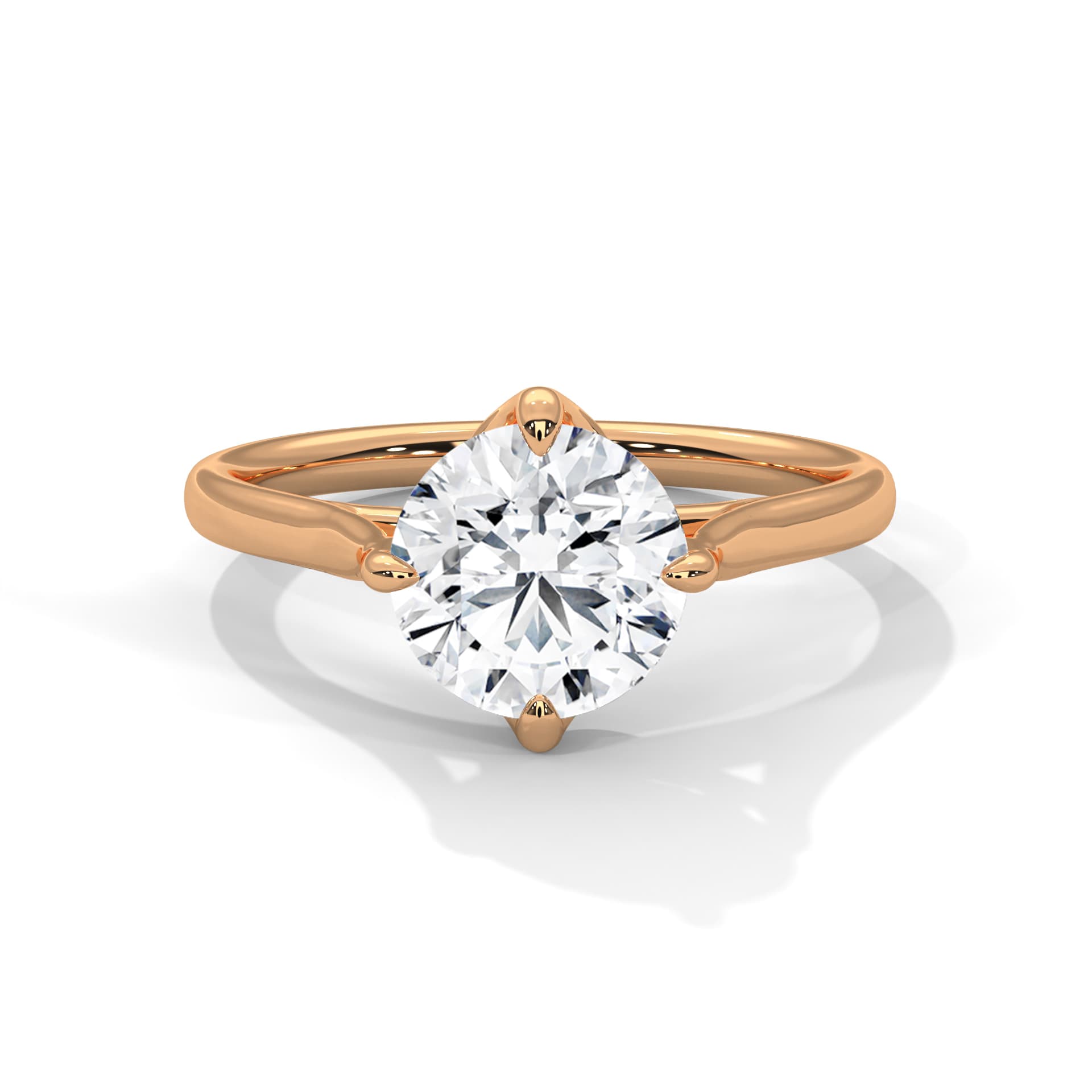 Solitaire Ring With Round Diamond In White Gold thumbnail 5