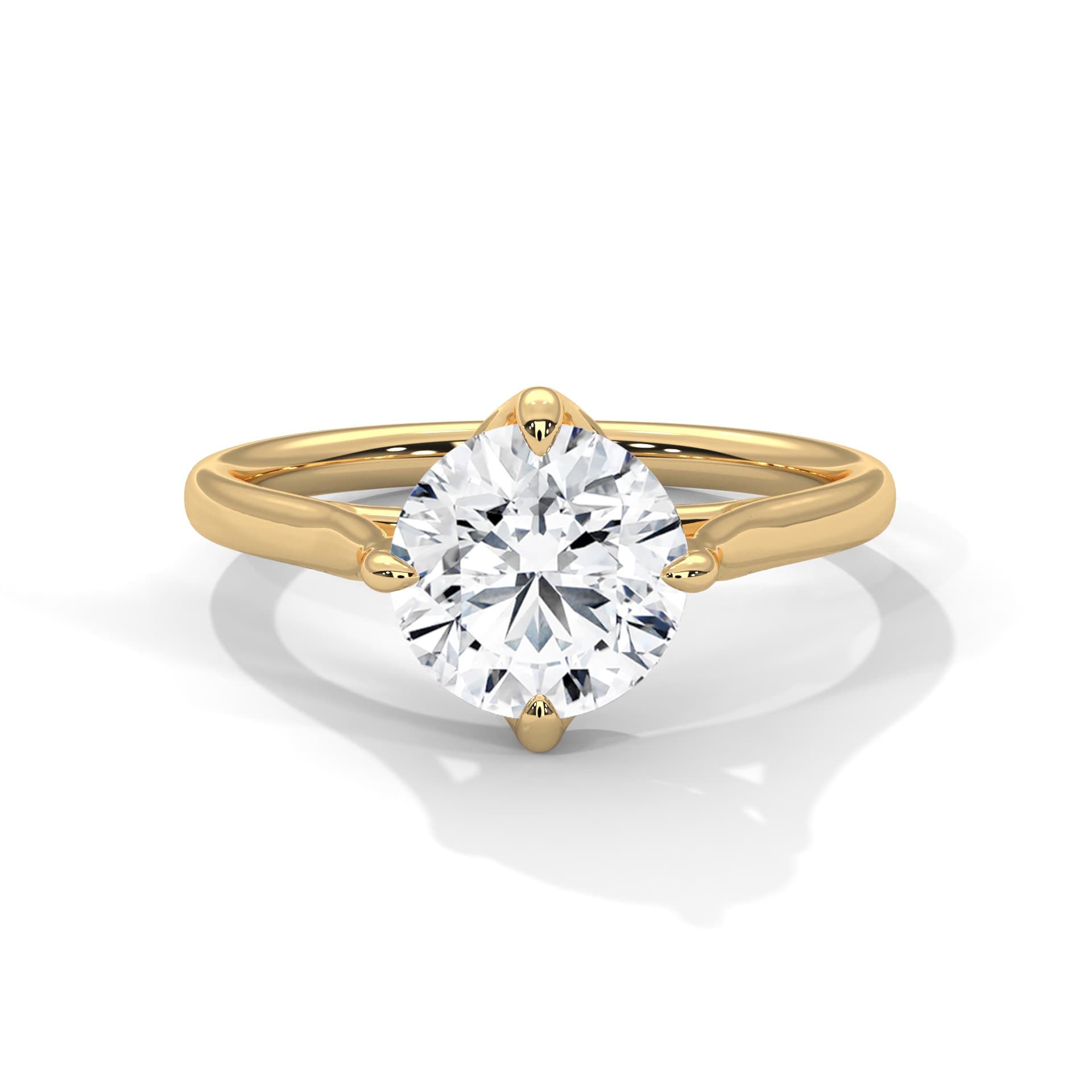 Solitaire Ring With Round Diamond In White Gold thumbnail 6
