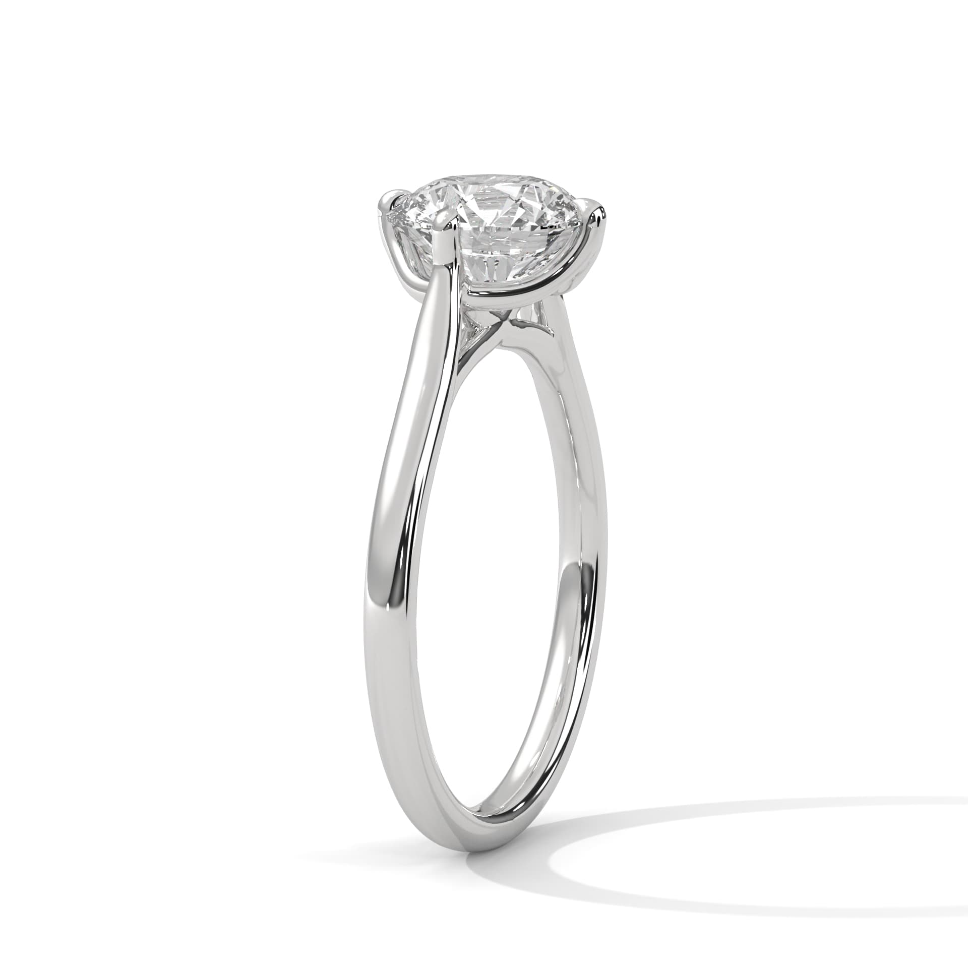 Solitaire Ring With Round Diamond In White Gold thumbnail 7