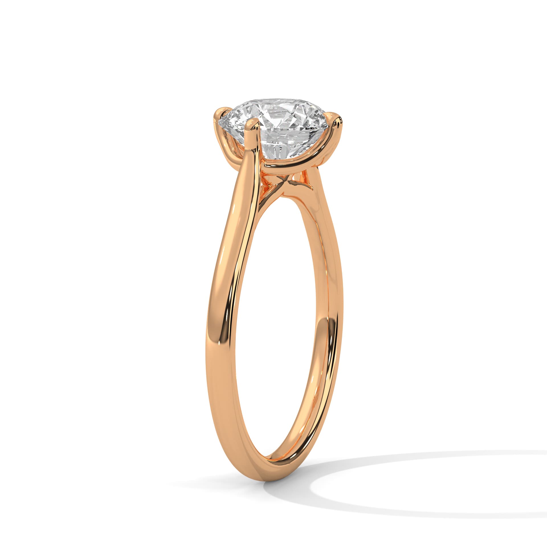Solitaire Ring With Round Diamond In White Gold thumbnail 8