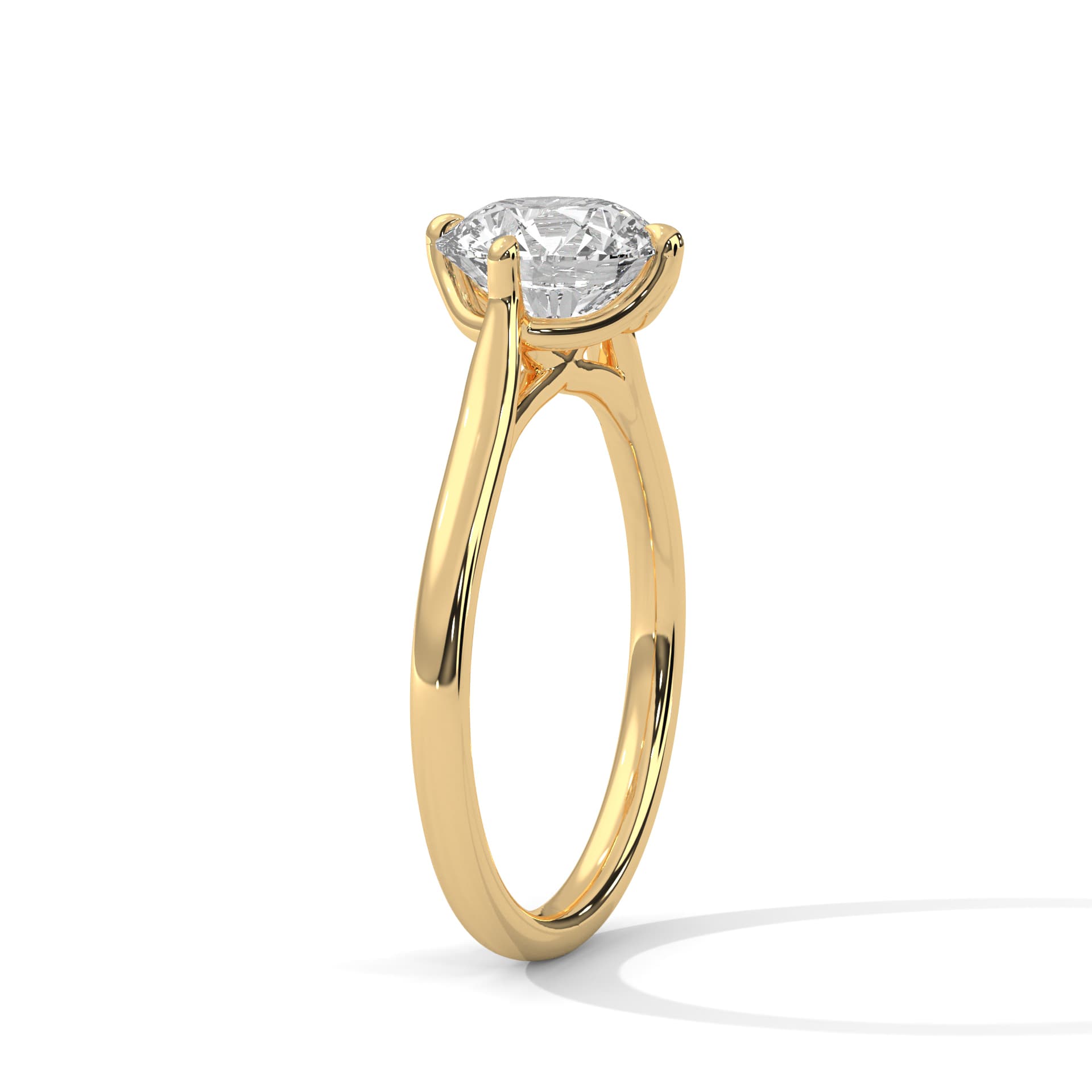 Solitaire Ring With Round Diamond In White Gold thumbnail 9