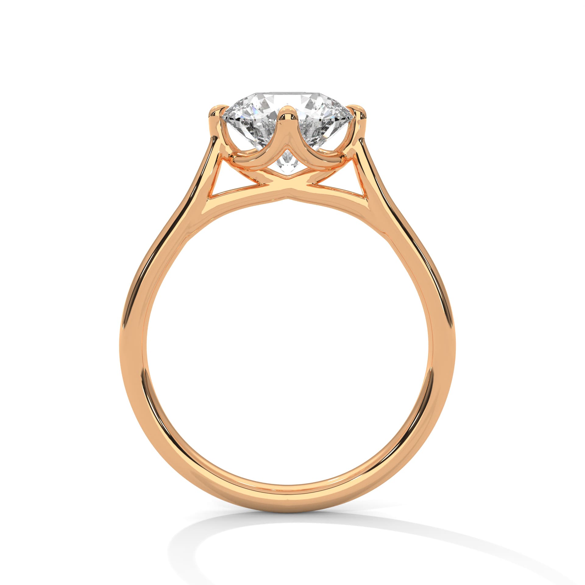 Solitaire Ring With Round Diamond In White Gold thumbnail 10