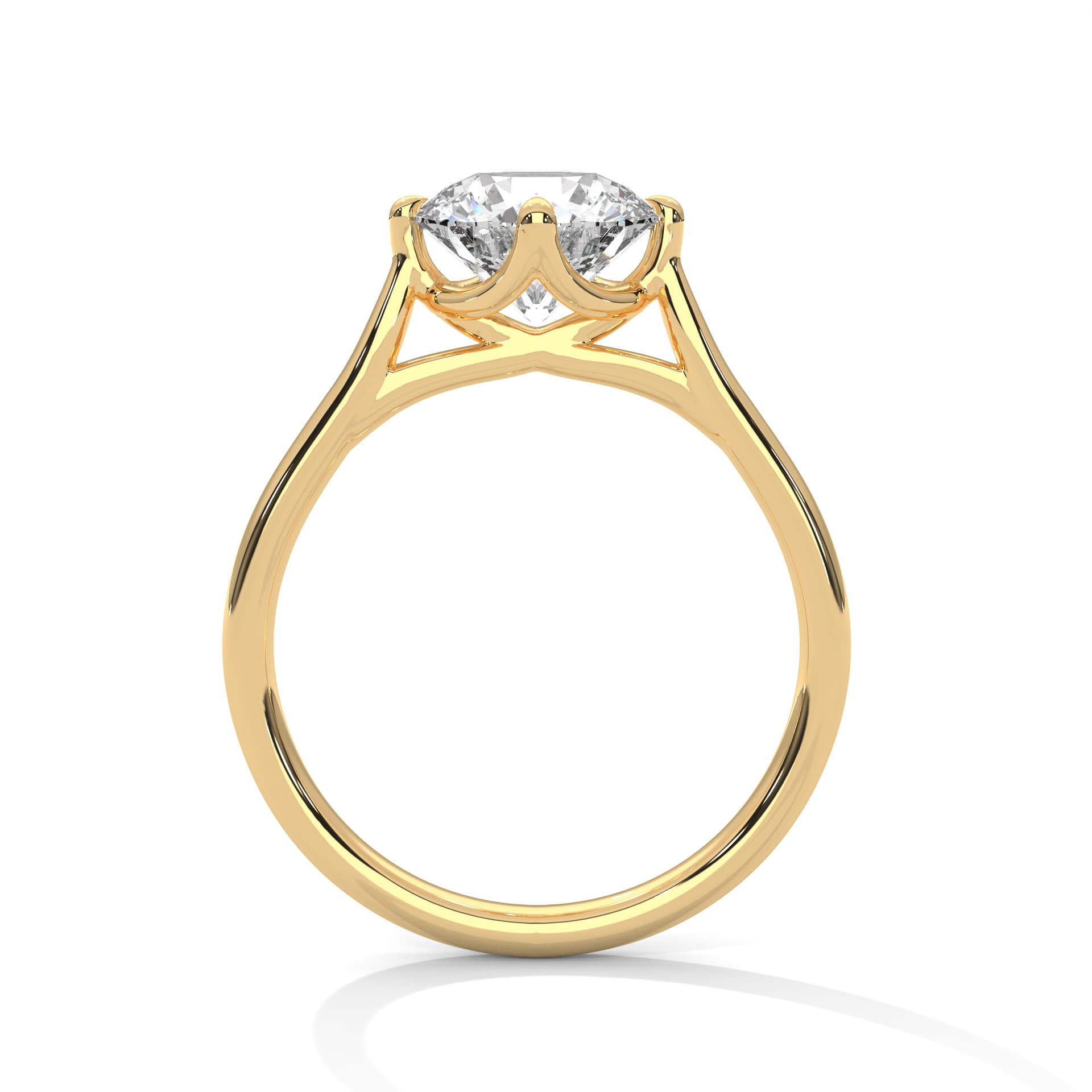 Solitaire Ring With Round Diamond In White Gold thumbnail 11