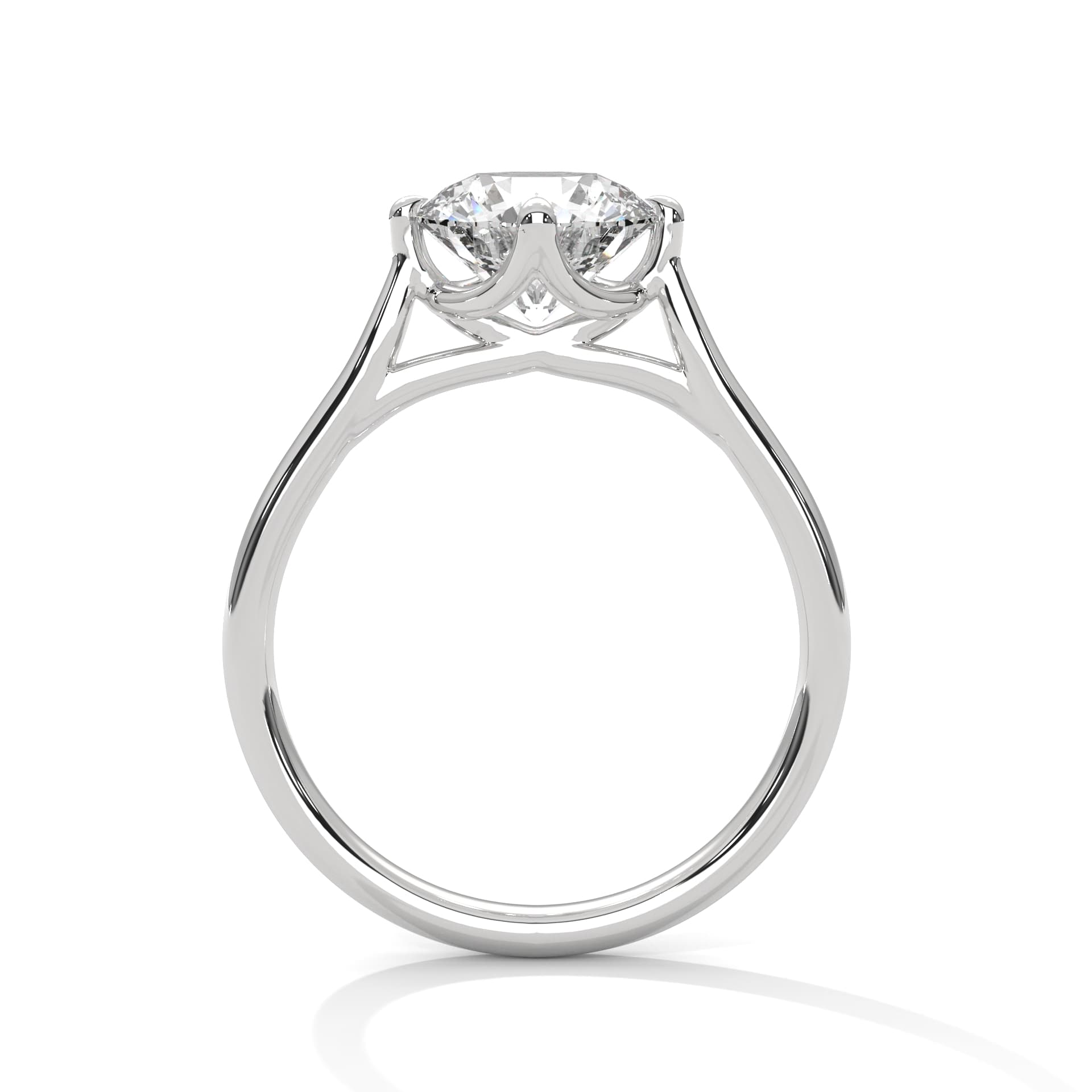 Solitaire Ring With Round Diamond In White Gold thumbnail 12