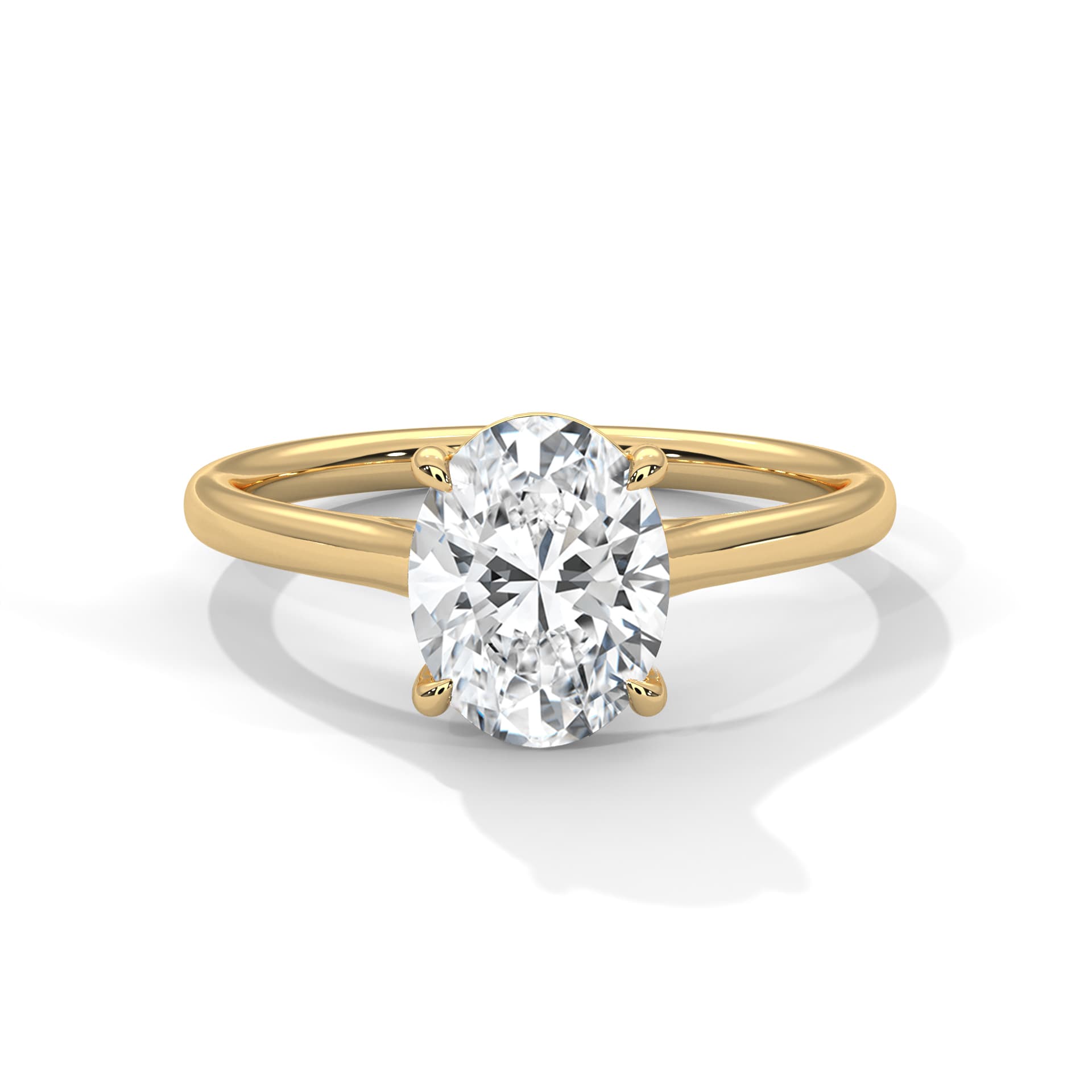 Solitaire Ring With Round Diamond In Yellow Gold thumbnail 5