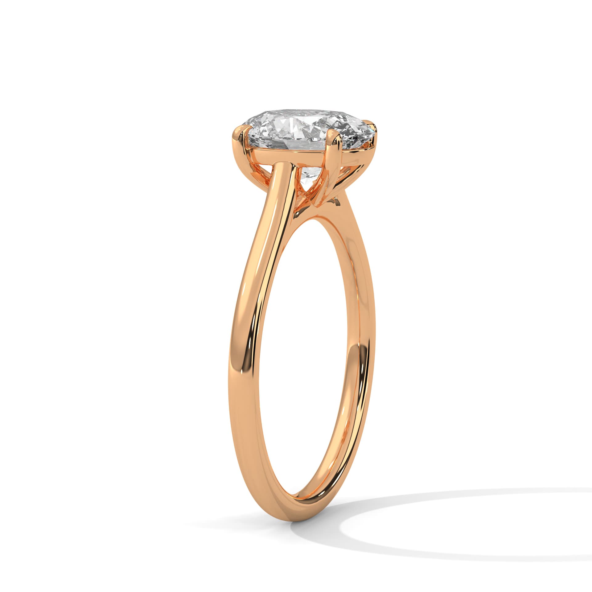 Solitaire Ring With Round Diamond In Yellow Gold thumbnail 7