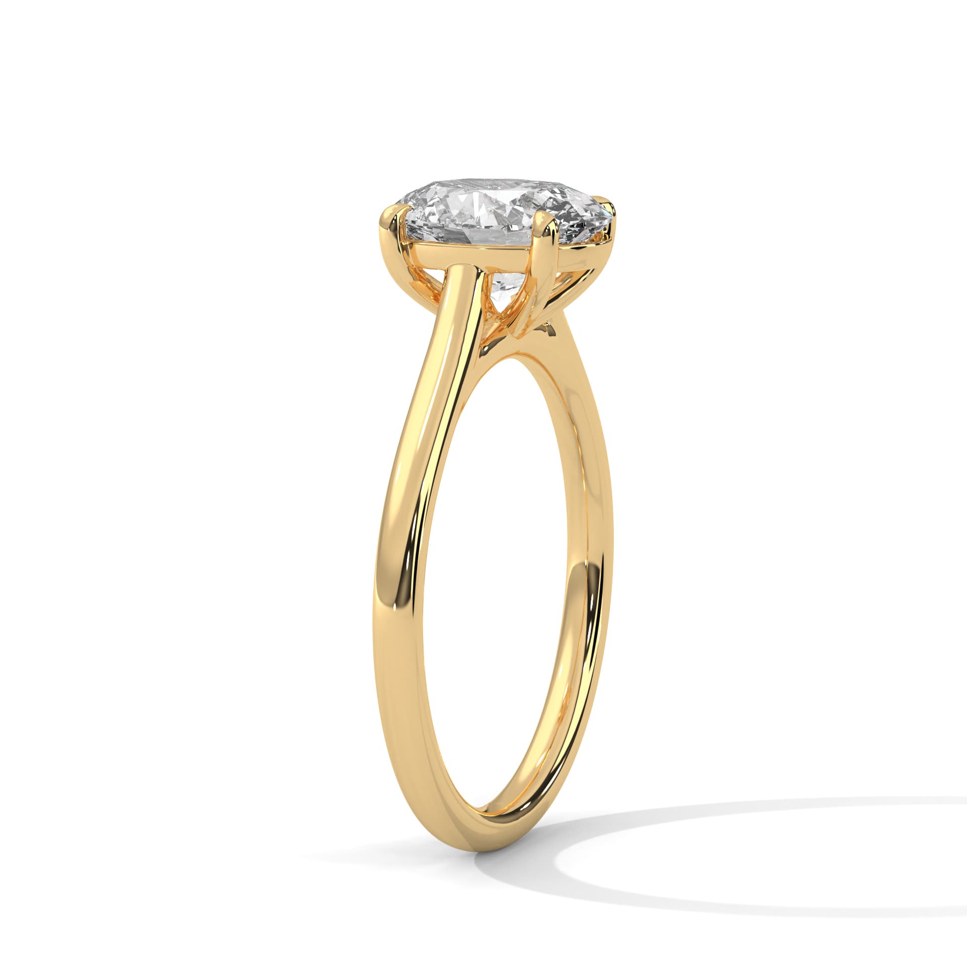 Solitaire Ring With Round Diamond In Yellow Gold thumbnail 8