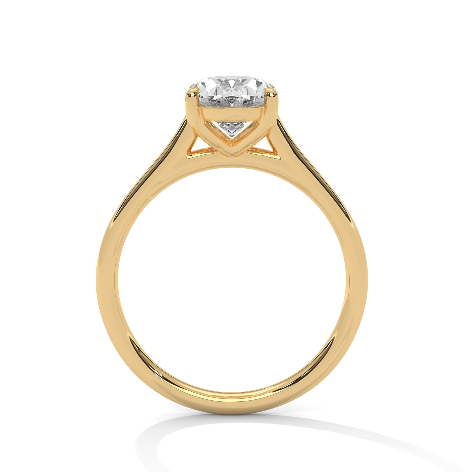 Solitaire Ring With Round Diamond In Yellow Gold thumbnail 11