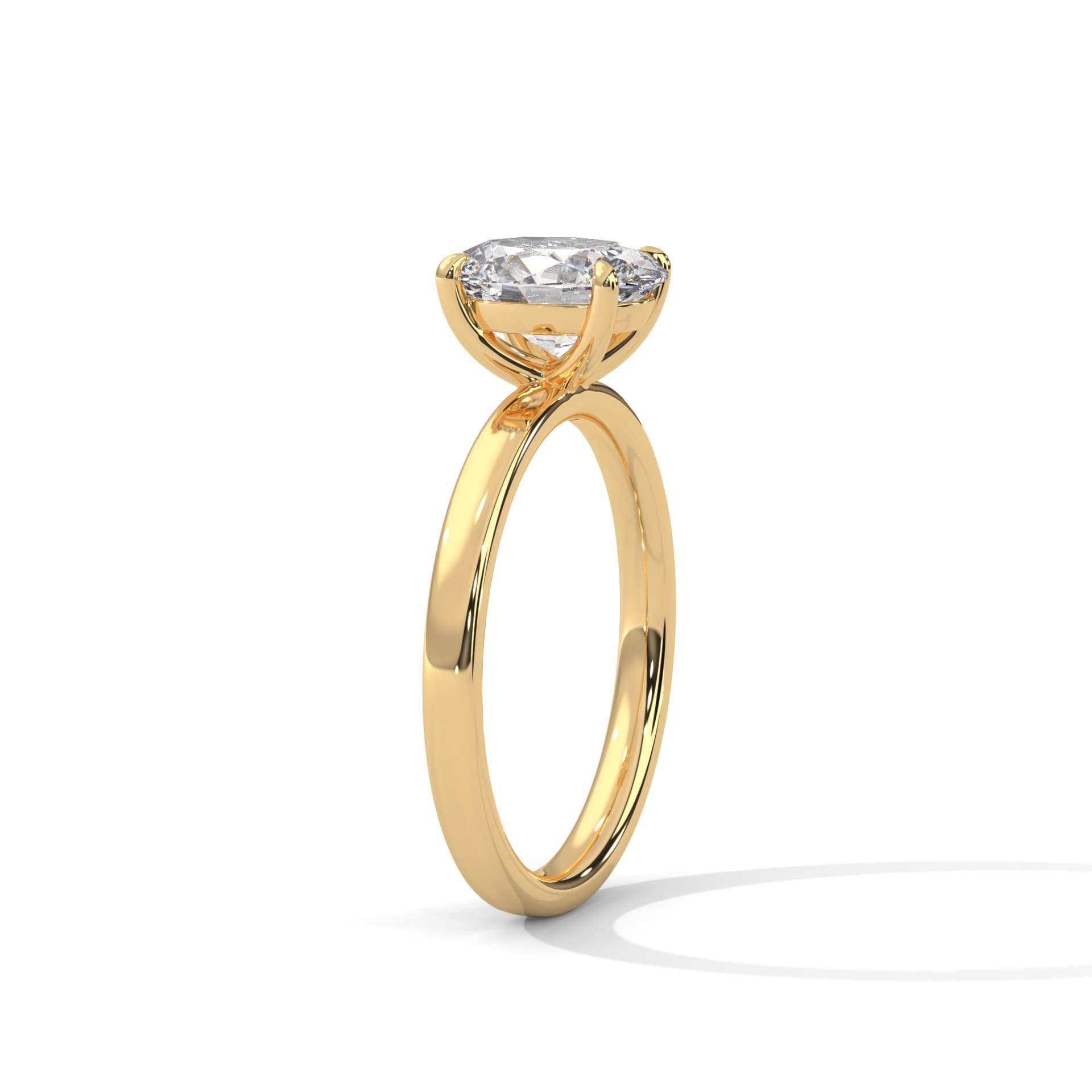 Solitaire Ring With Round Diamond In White Gold thumbnail 5