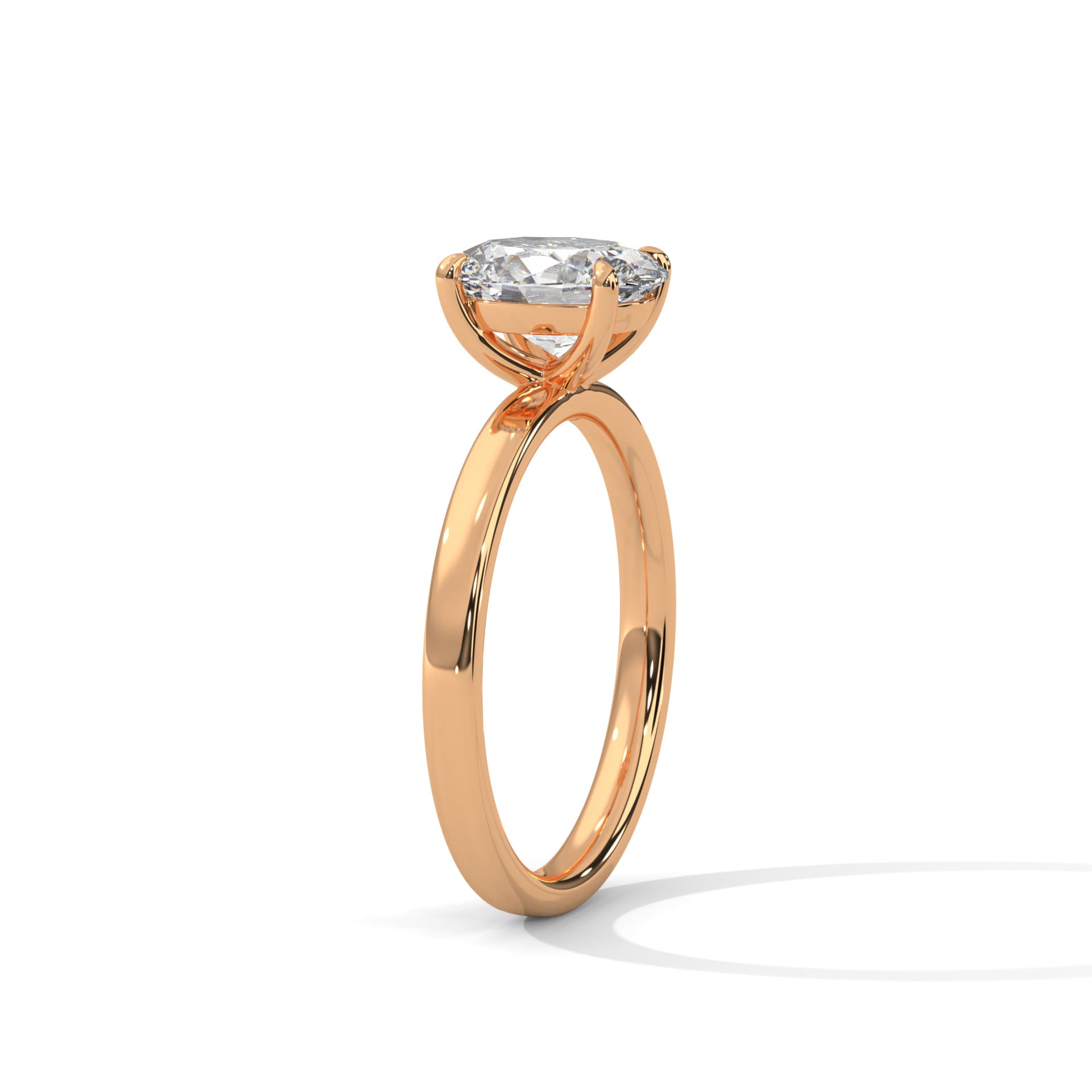 Solitaire Ring With Round Diamond In White Gold thumbnail 6