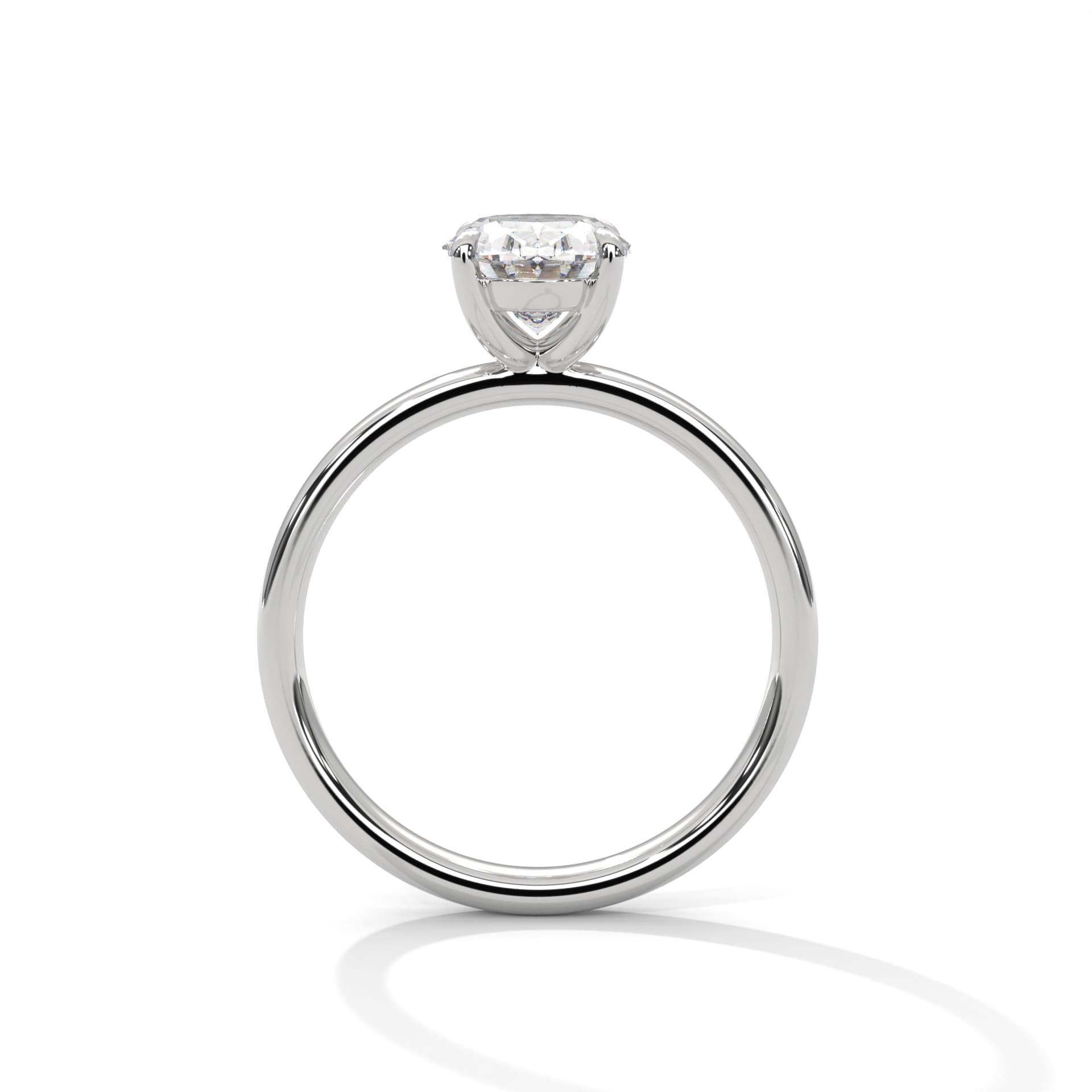 Solitaire Ring With Round Diamond In White Gold thumbnail 9