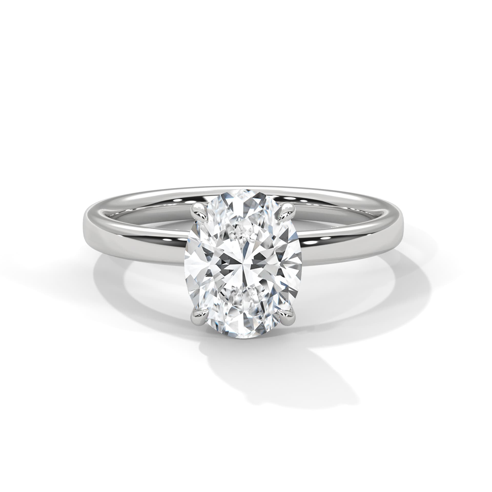 Solitaire Ring With Round Diamond In White Gold thumbnail 12