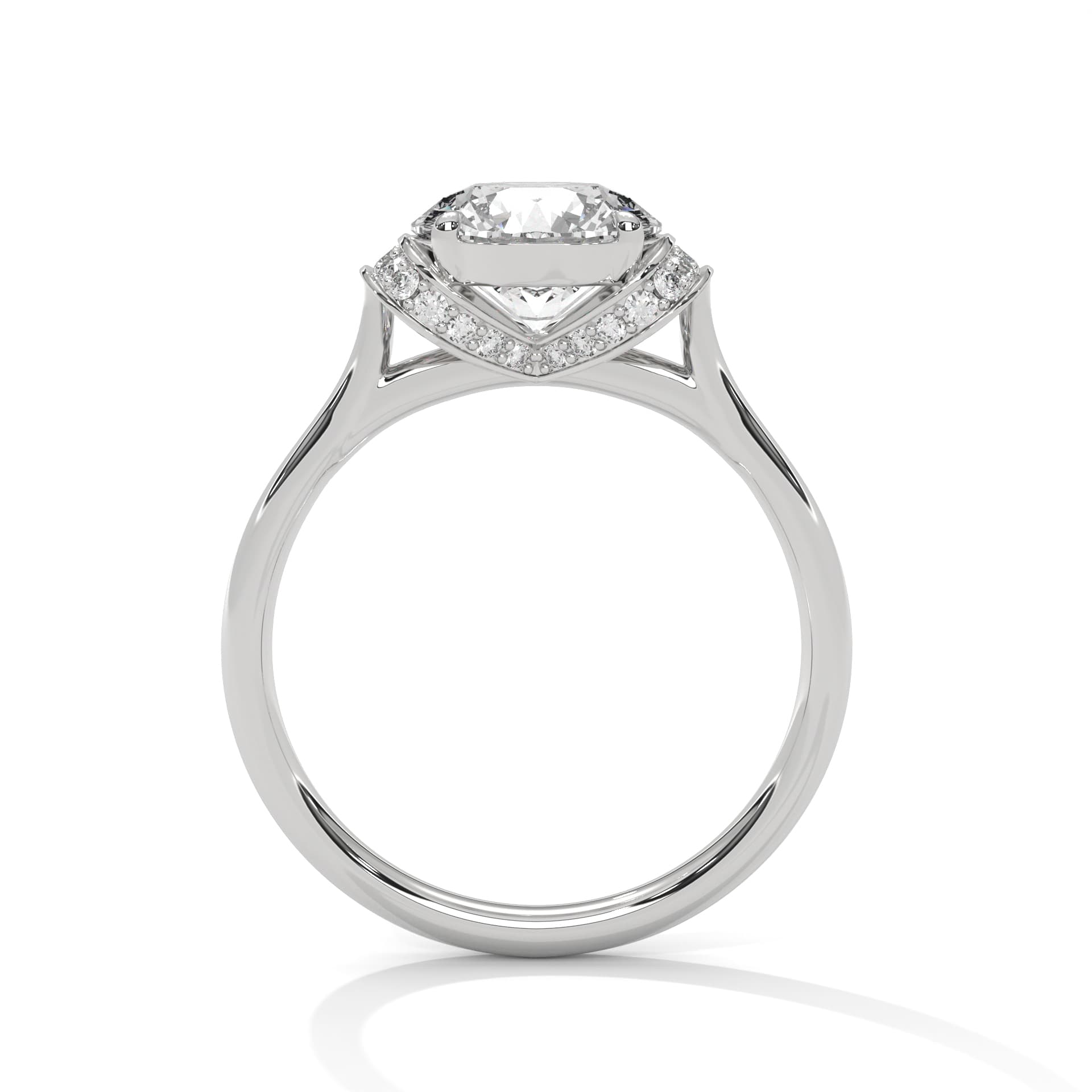 Vintage Ring With Round Diamond In White Gold thumbnail 12